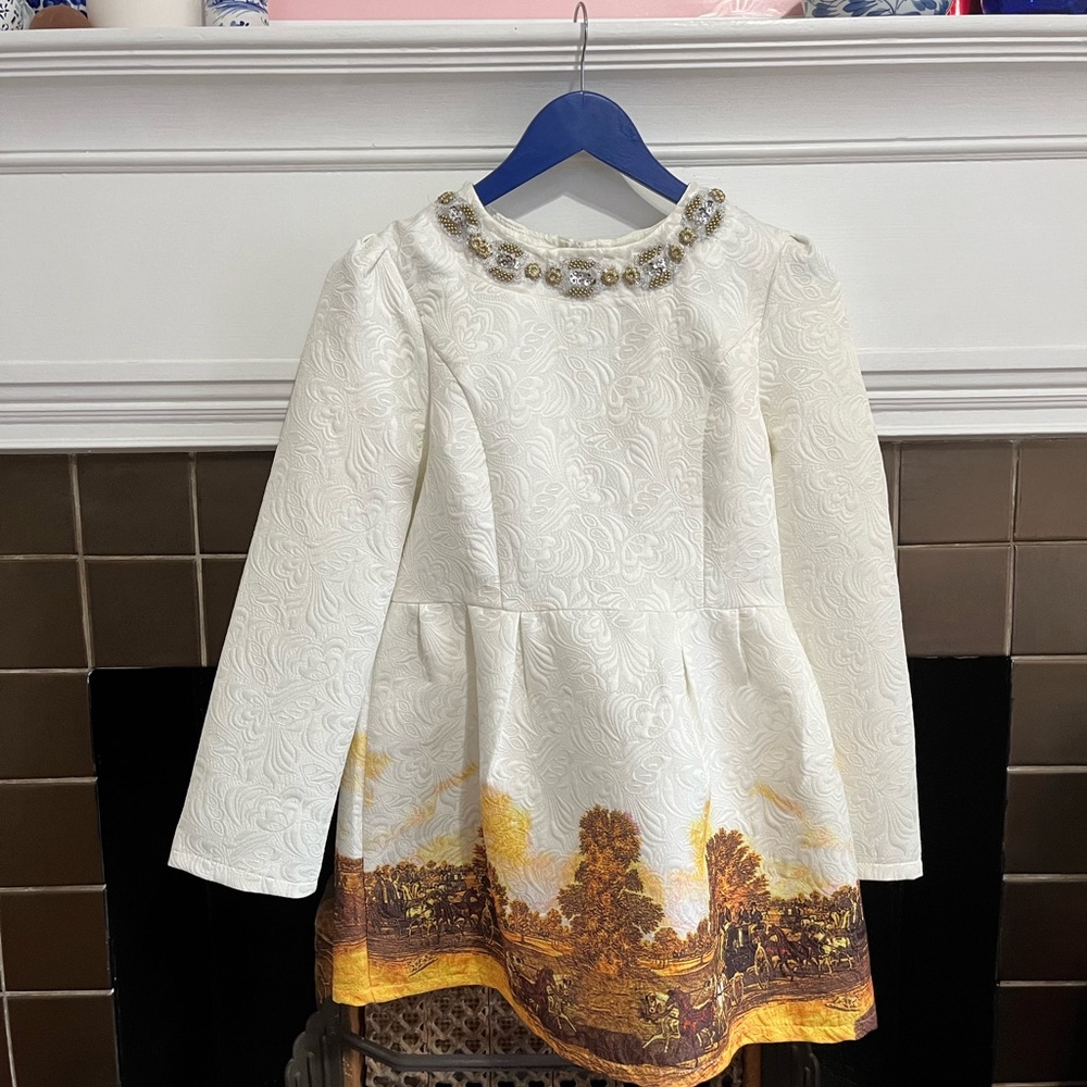 BEAUTIFUL & Romantic Vintage Inspired Brocade Mini Twiggy Dress